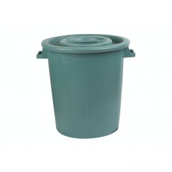 Seau à ordures vert avec couvercle Contenu / litre: 50, Ø cm: 41