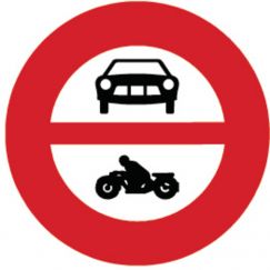2.13  Interdit aux voitures et motocycles Ø cm: 40, Exécution: Scotchlite HIP