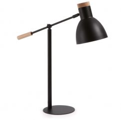 Lampada Scarlett nero, legno chiaro