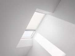 Store plissé white line blanc 114 cm x 118 cm VELUX INTEGRA® Solar automatique