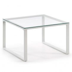 Tavolino Navis trasparente, bianco