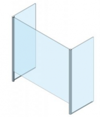 Hygieneschutz in Einscheibensicherheitsglas (ESG) und Aluminium U PRO-CV 5 800 x 950 mm