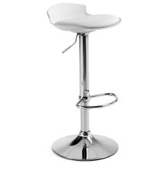 Tabouret Amari blanc, chromé