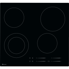 Electrolux GK56TSO, Piani di cottura in vetroceramica, Nero