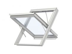 Schwingflügelfenster PU mit RWA 78 cm x 98 cm Polyurethan-Oberfläche mit Holzkern Verblechung Aluminium Verglasung 3-fach Thermo 2 Schneelast: SL800 