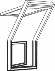 Balconata a destra 78 cm x 109 cm Legno di pino laccato trasparente Profili esterni in zinco al titanio Vetro triplo Thermo 2  