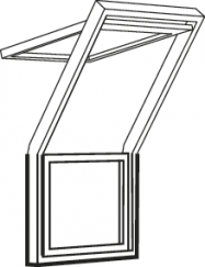 Balconata fissa 78 cm x 109 cm Legno di pino laccato trasparente Profili esterni in rame Vetro triplo Thermo 2  